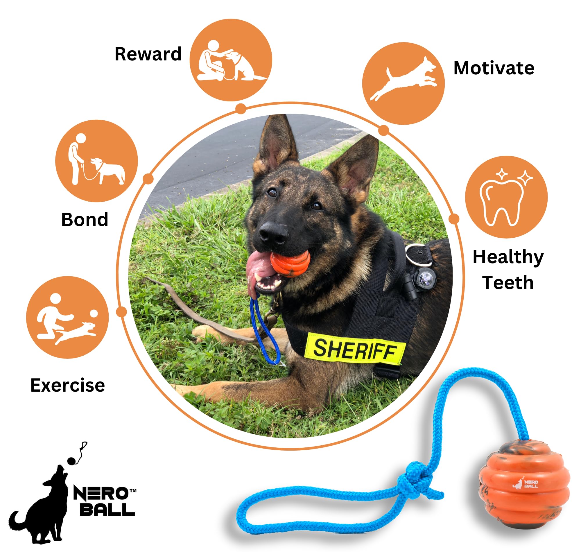 High-visibility orange Nero Ball Pro improves outdoor training visibility.