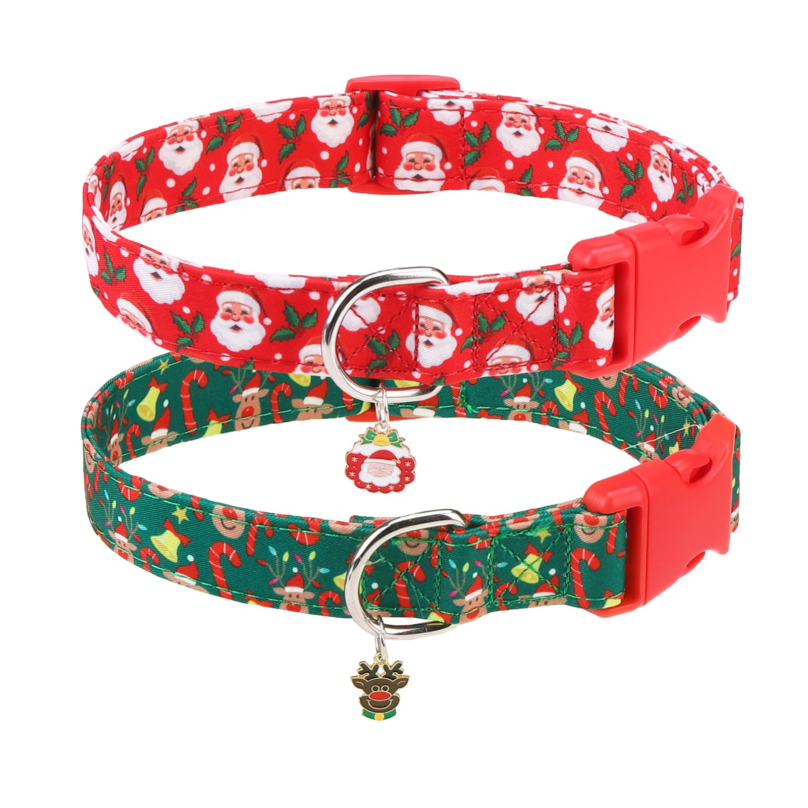 NESAYVER Christmas collar in red plaid for festive daily walks.