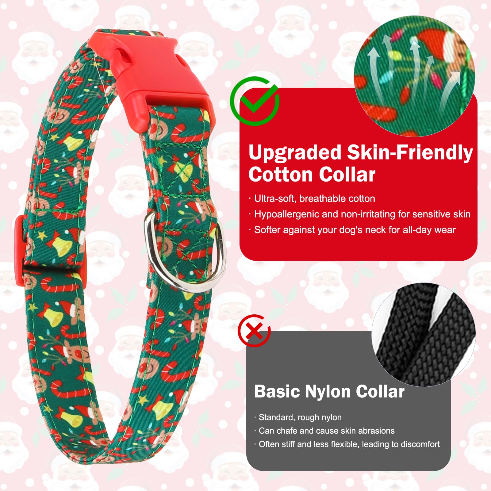 NESAYVER collar with D-ring enables secure leash attachment during adventures.
