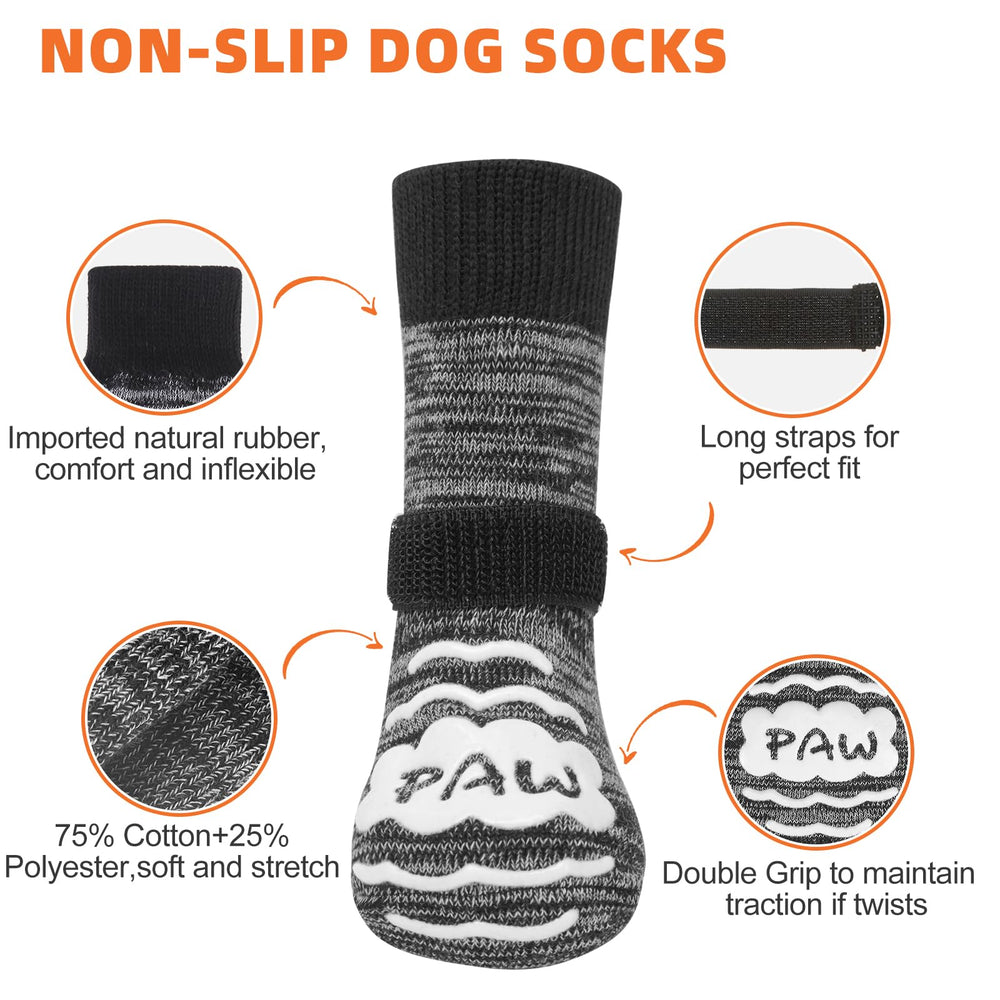 NESAYVER dog socks with non-slip soles for safety during indoor adventures