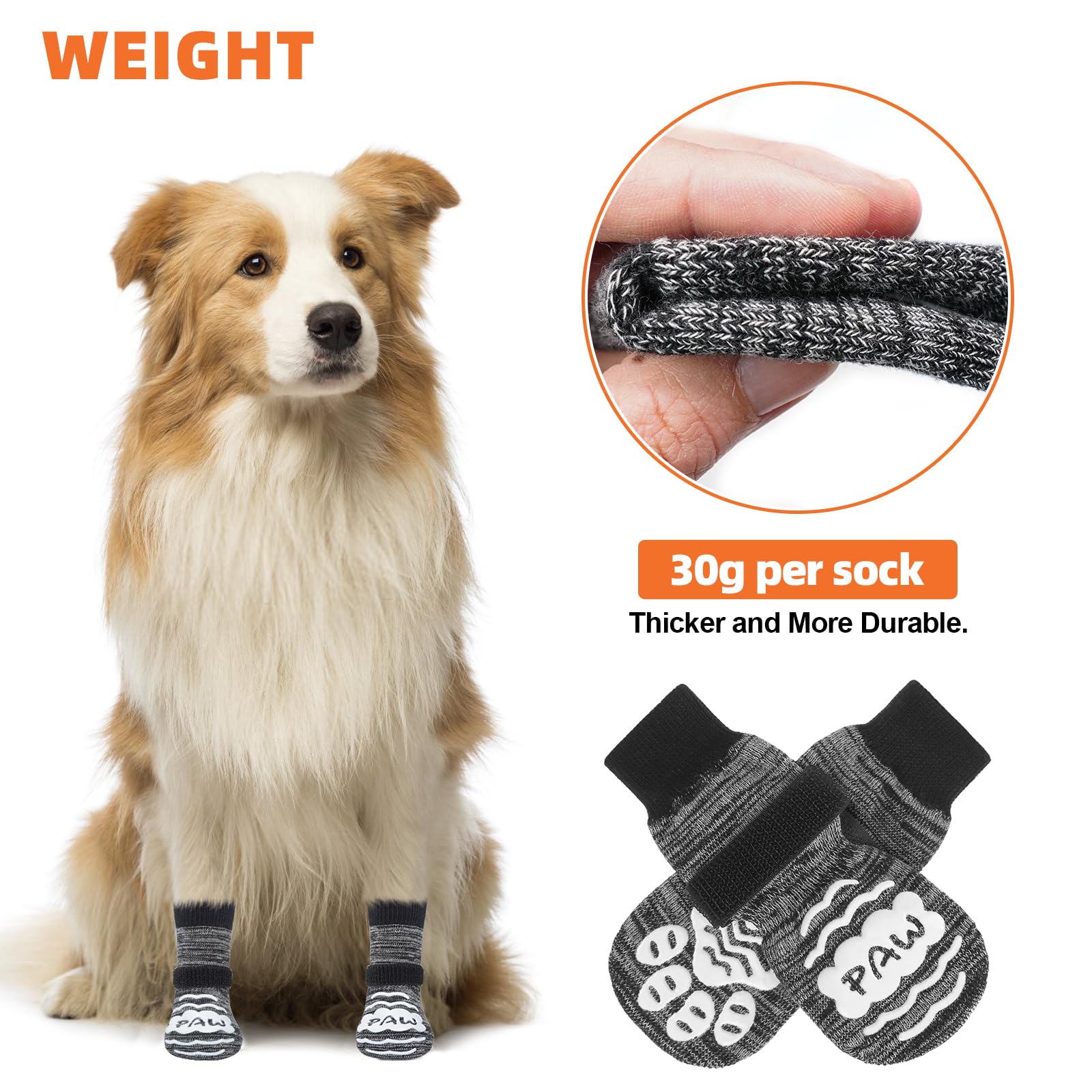 NESAYVER dog socks size guide helps ensure a snug, secure fit