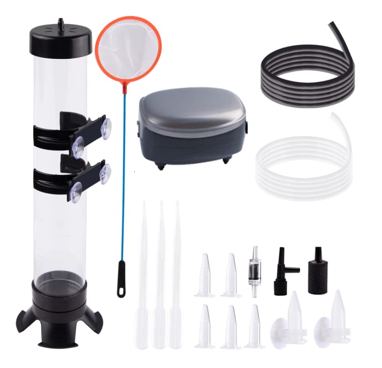 NestBasics brine shrimp hatchery kit contents with incubator and accessories