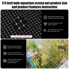 NestBasics clear fish tank mesh netting with 1/4-inch holes prevents jumps while letting light through.