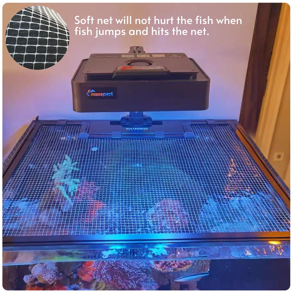 NestBasics soft mesh protects fish from impact when they bump the lid during jumps.