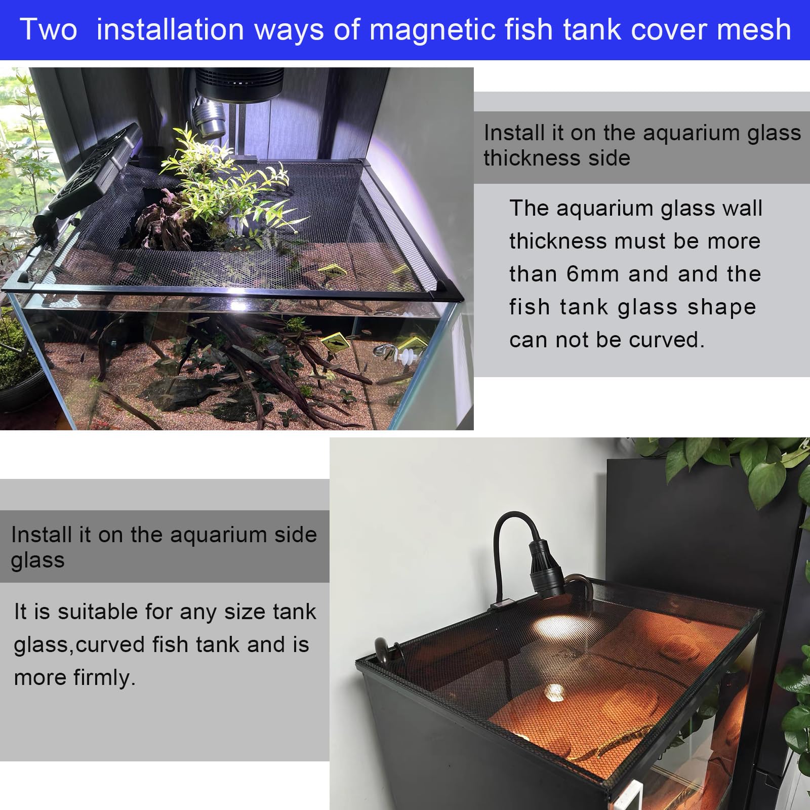 NestBasics diamond tank cover mesh provides clear visibility and air exchange