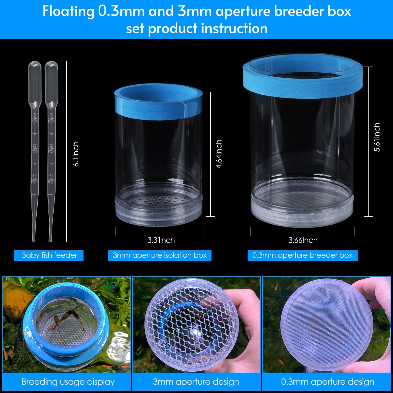 NestBasics inner 3mm mesh breeder box keeps fry separate from the mother