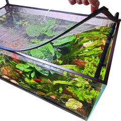 NestBasics magnetic aquarium net cover assembly shows easy fit and protection