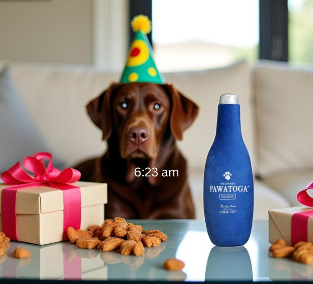 Nestpark Pawatoga dog birthday toy adds party-ready charm and delight.