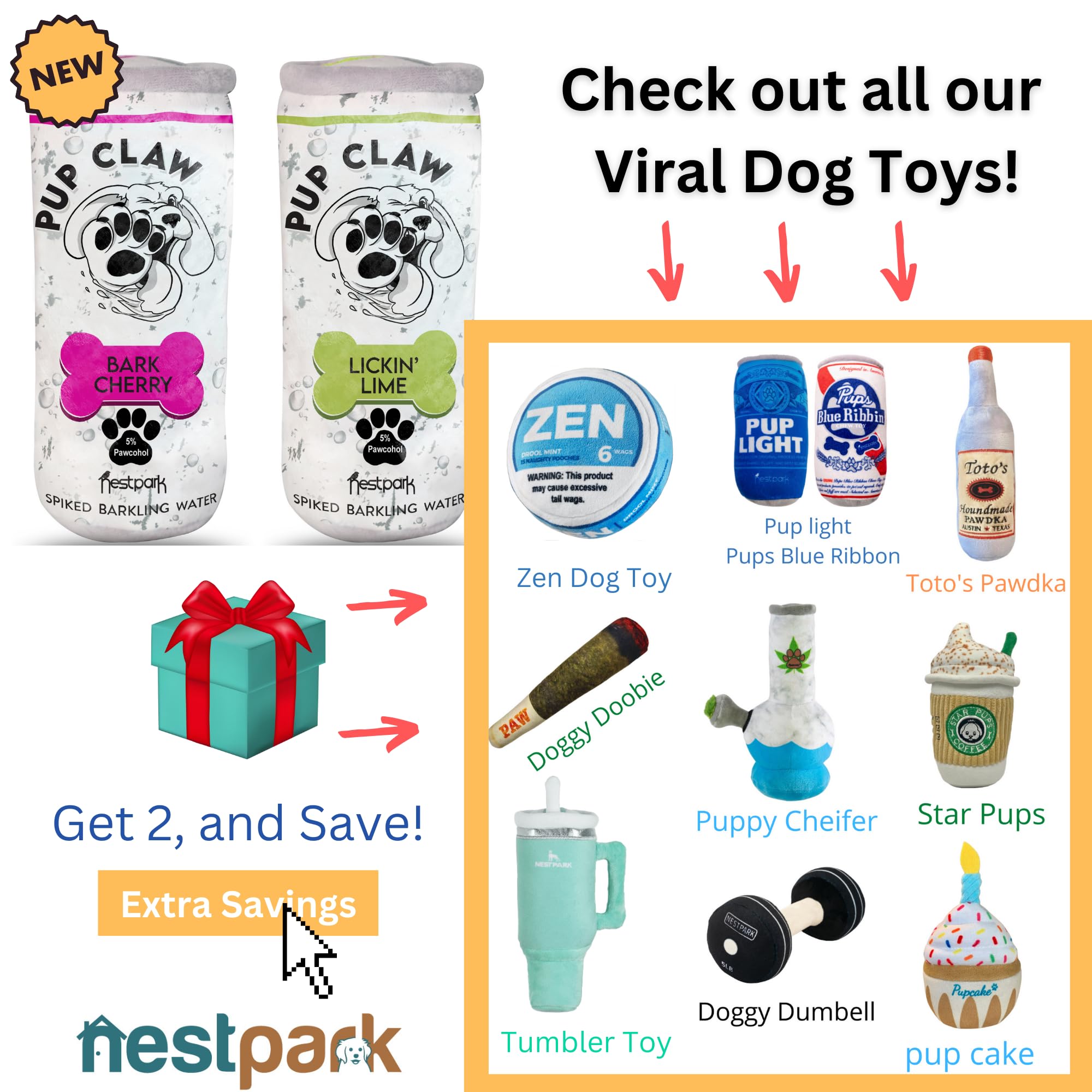 Nestpark squeaker plush engages dogs during spirited chewing moments.