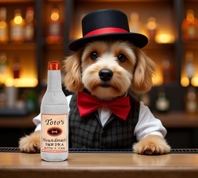 Nestpark Toto's Plush Squeaky Crinkle Toy side profile ready for tug-of-war and cuddle moments