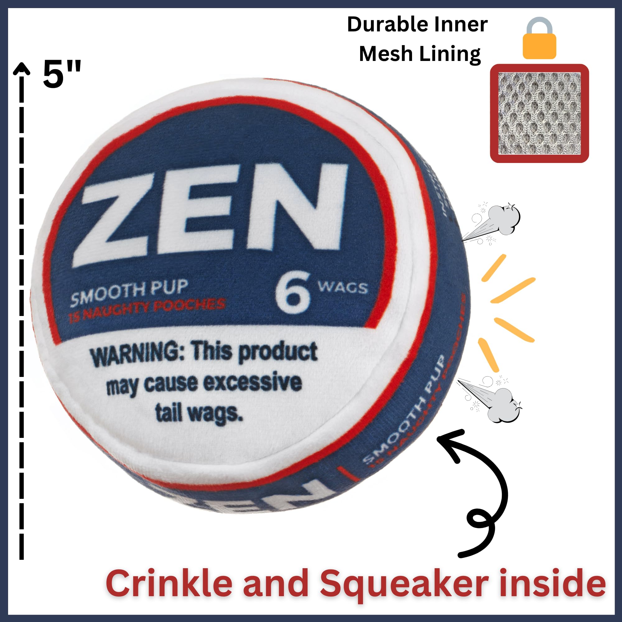 Nestpark Zen Pupper Deckies five-inch pillow showcases compact size for small dogs