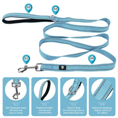 NESTROAD adjustable collar blue sizes image demonstrates size range from XS to L.
