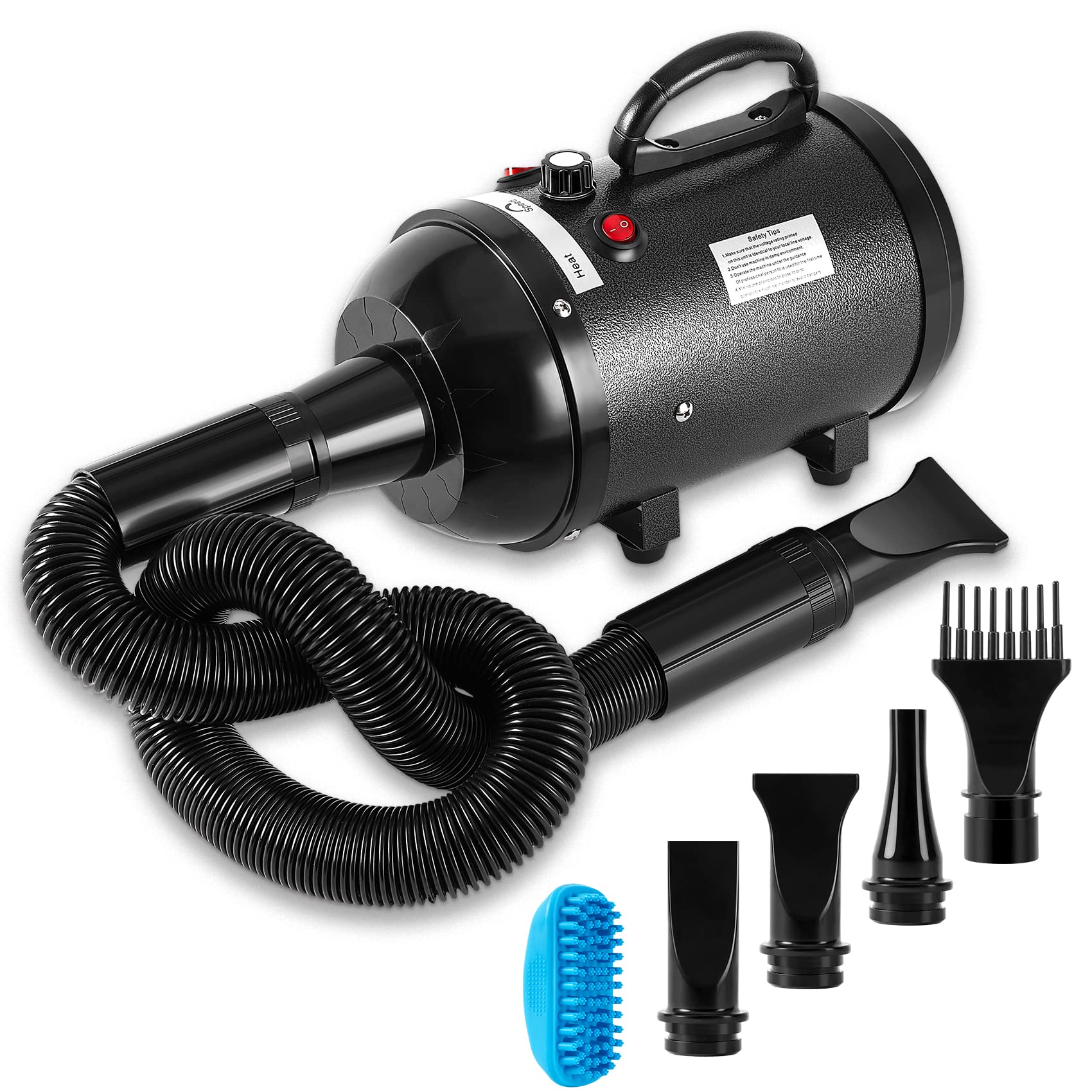 NESTROAD dog dryer front view showing powerful motor for fast grooming