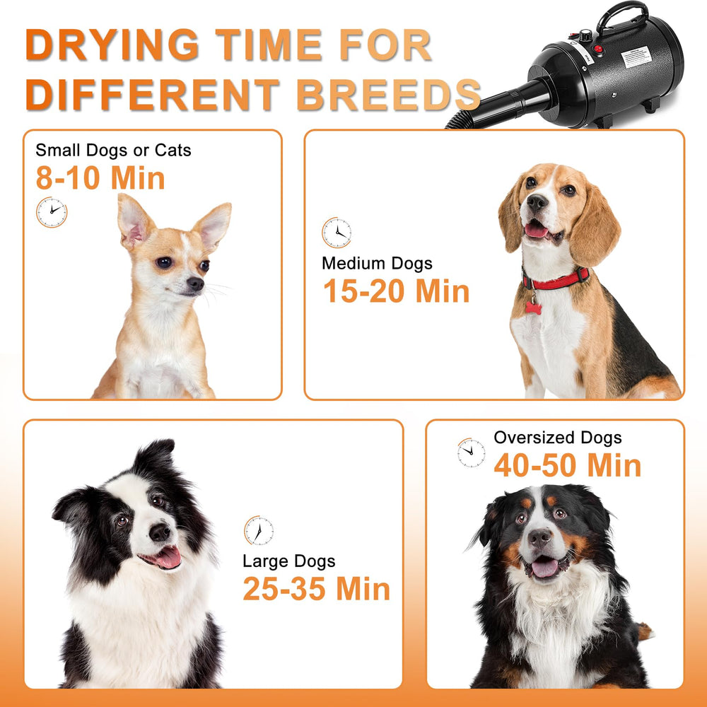 NESTROAD dog dryer package content includes all accessories