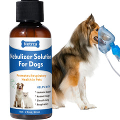 Netrca natural nebulizer solution bottle pour for gentle pet cough relief