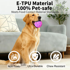 NETRCO Smart Interactive Dog Ball bounce-action view demonstrates rolling and rotating play for active dogs.