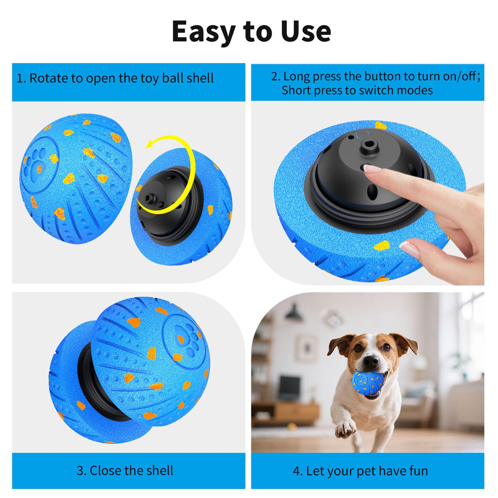 NETRCO smart interactive dog ball in-box with charging cable and manuals
