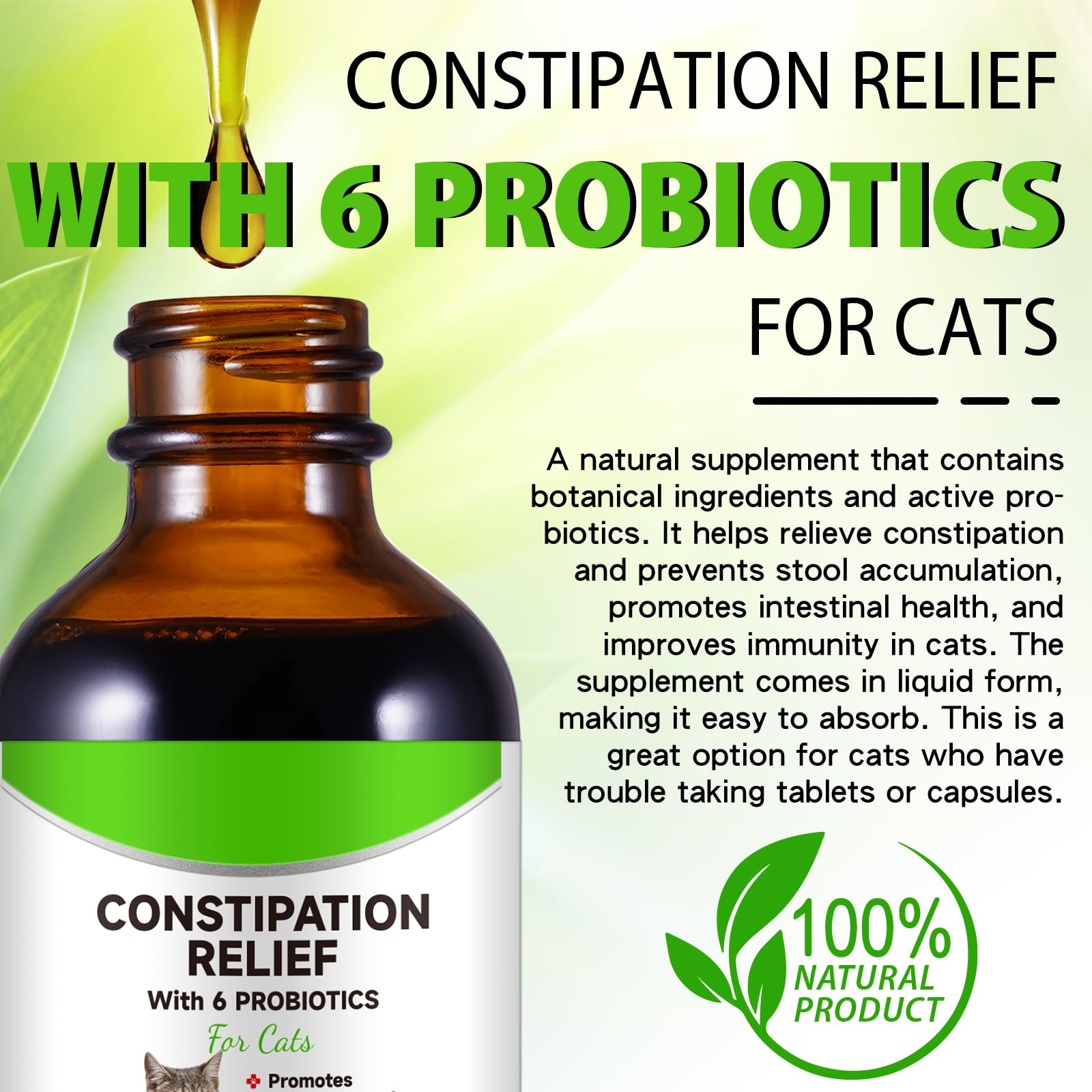 Netwik cat constipation relief tincture pour captures fast-acting relief during pet care.