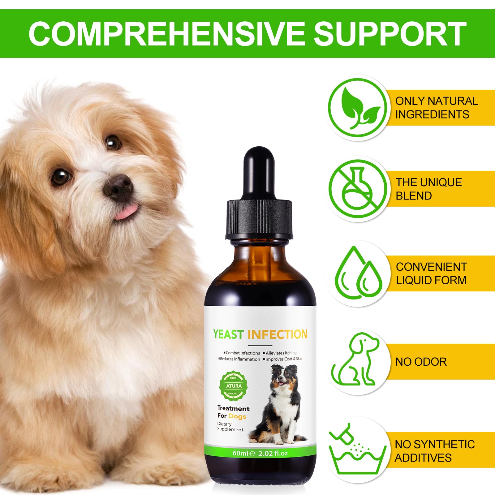 Netwik dog itch relief formula dispense demonstrates quick-absorption liquid for irritated paws.