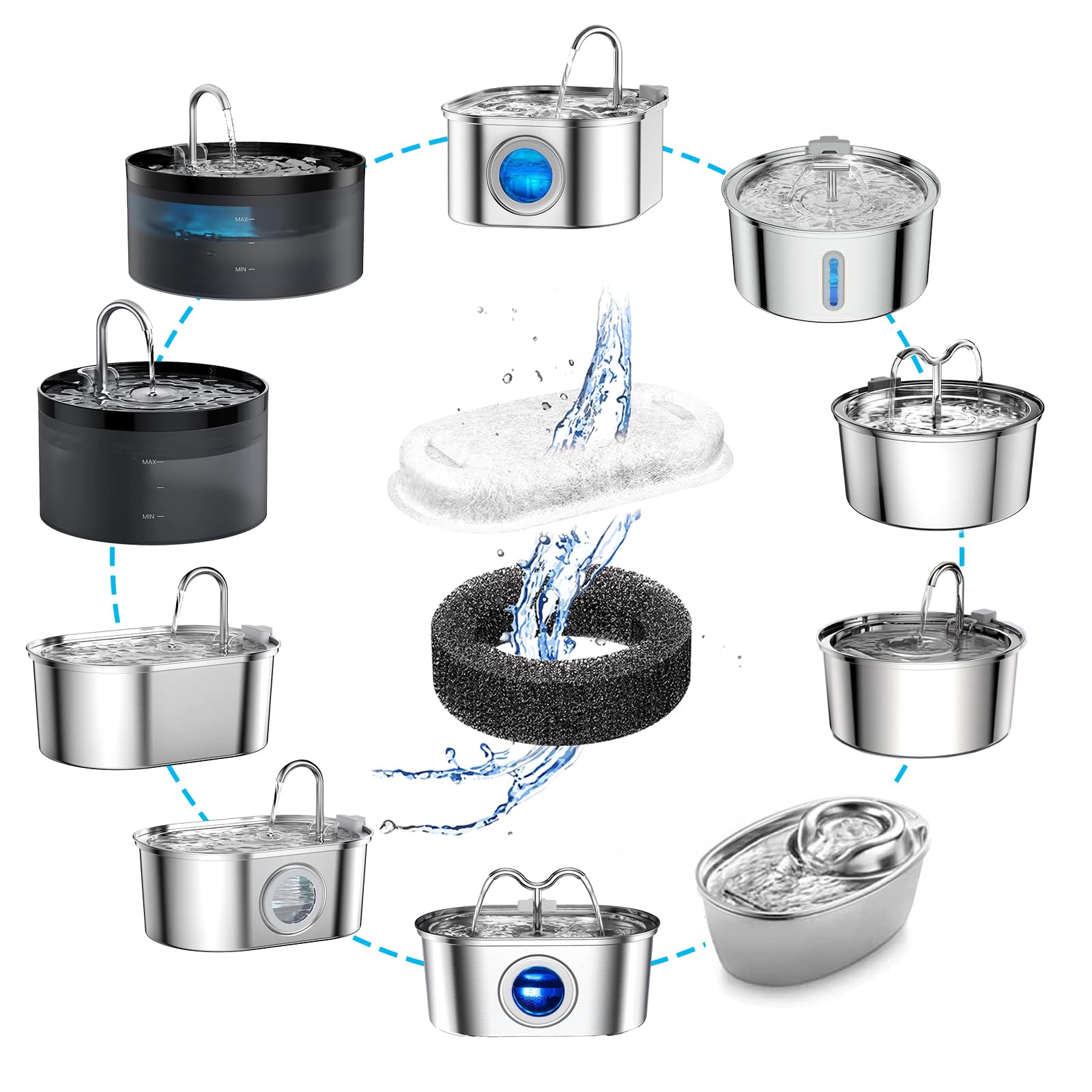 NeucomBBT filters for GIOTOHU 67oz fountain enhance taste and clarity