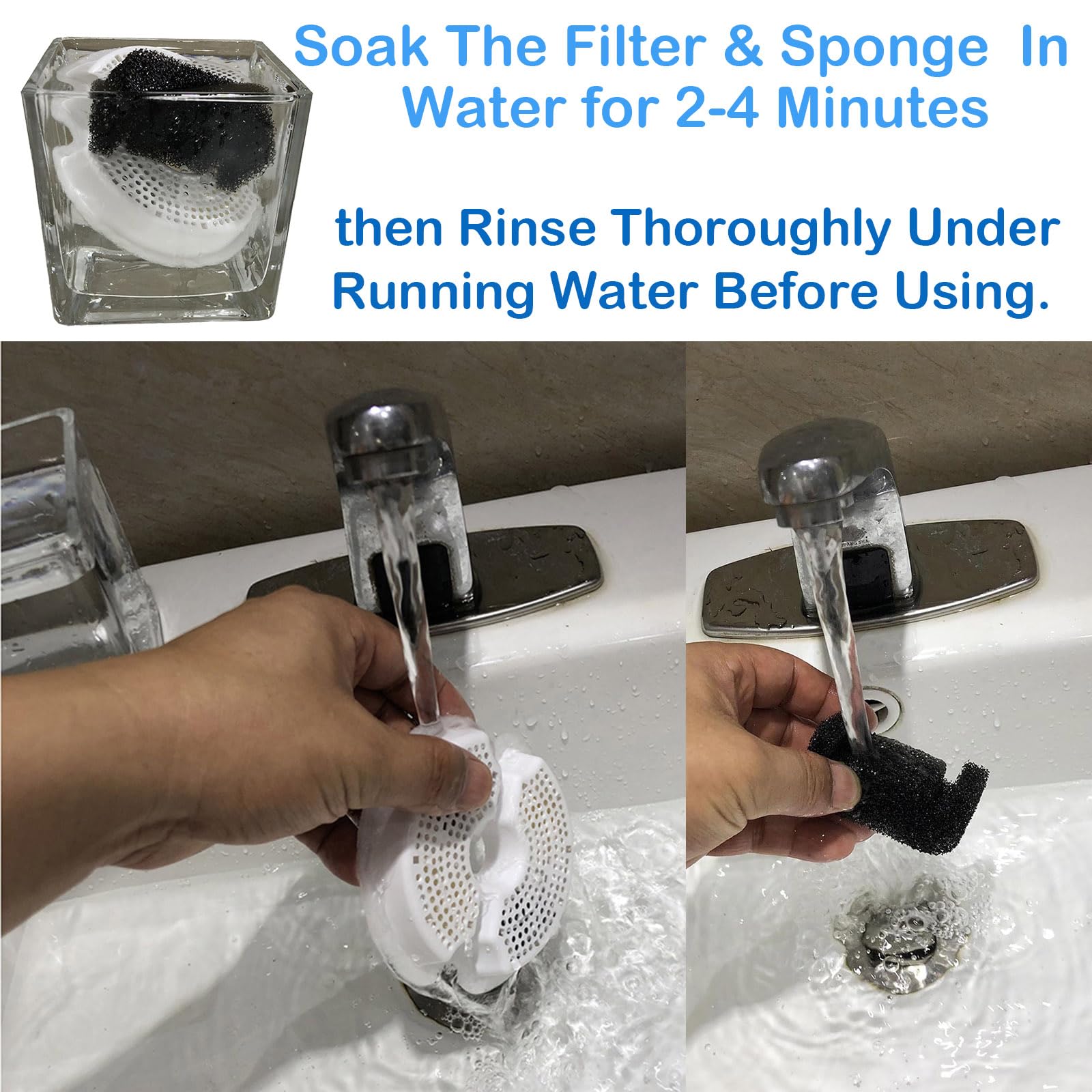 NeucomBBT non woven fabric layer traps hair and debris keeping fountain cleaner.