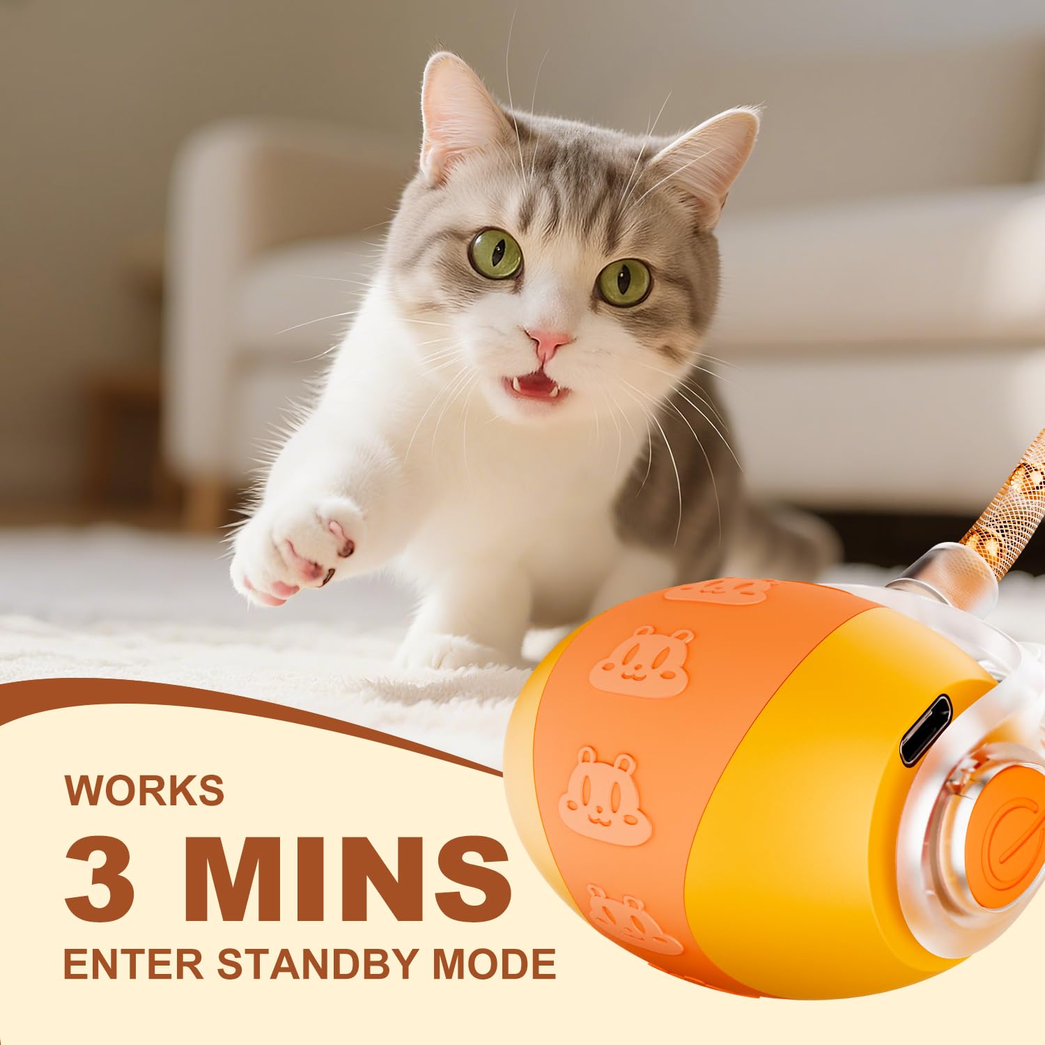 New Fi cat toy ball elliptical movement mimics prey to stimulate activity