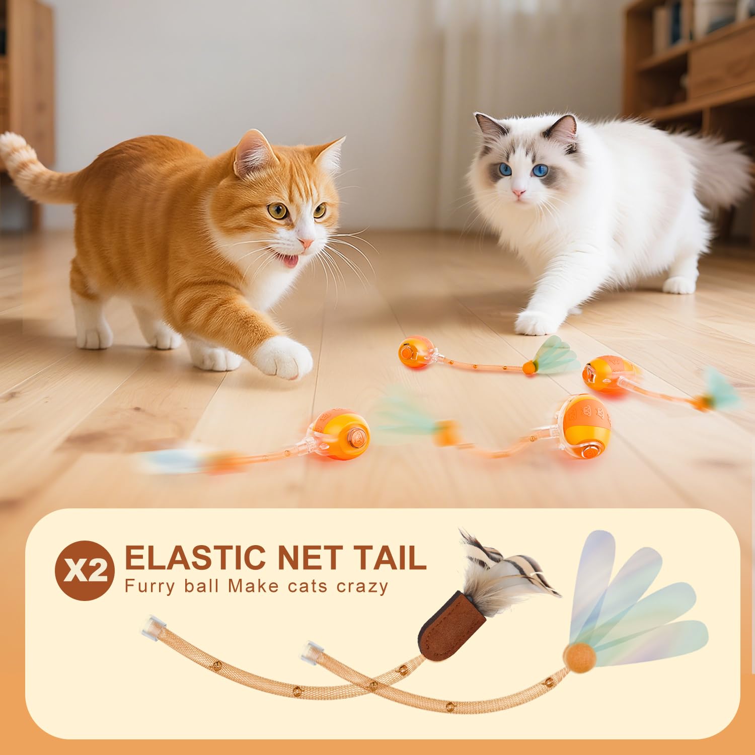 New Fi cat toy ball USB charging with spare battery for easy recharges