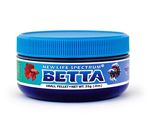 New Life Spectrum Betta 25g semi-floating pellets close-up for easy feeding and digestibility