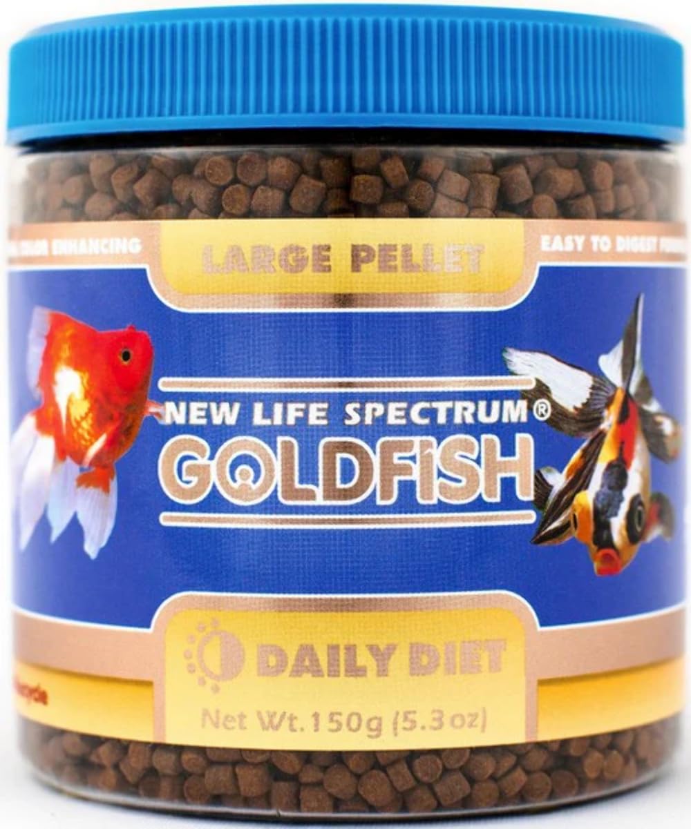 New Life Spectrum Goldfish Large Naturox jar supports vibrant color and digestibility.