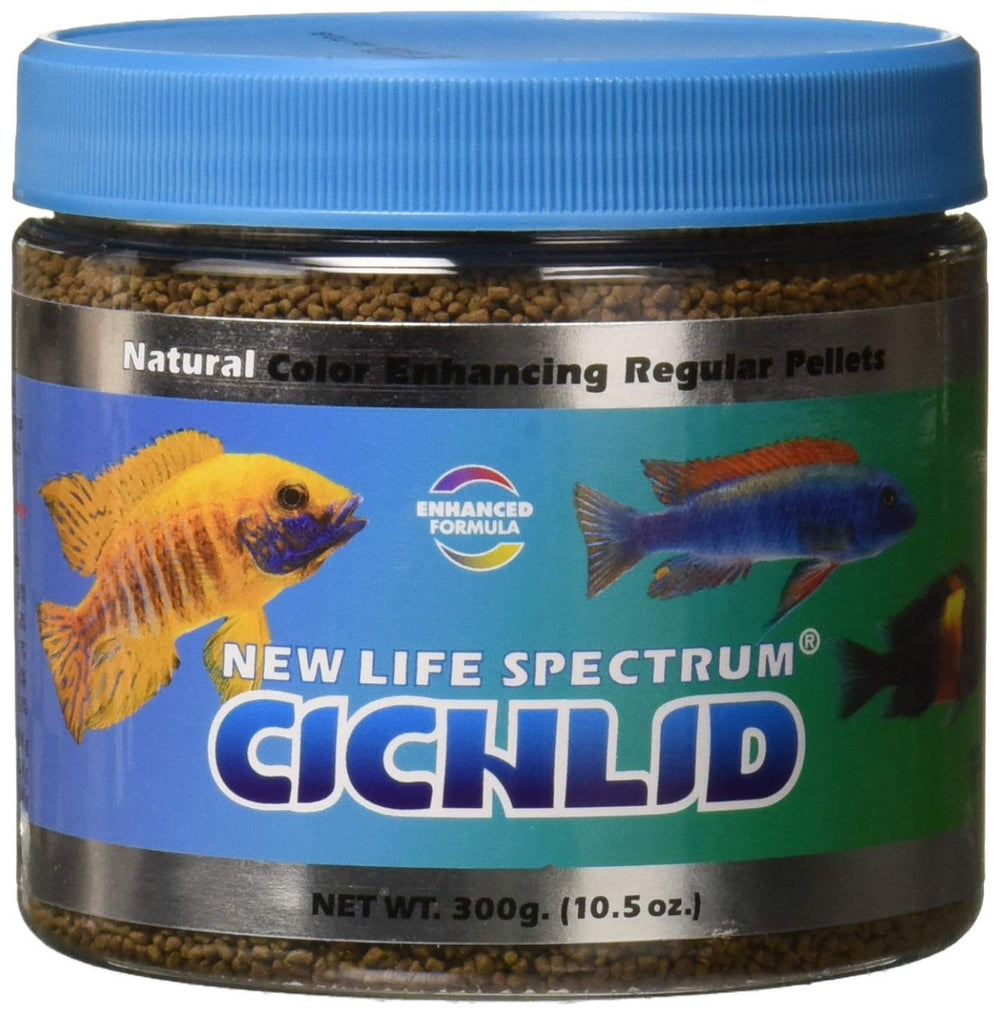 New Life Spectrum Naturox Cichlid 1mm pellets pack; sinking formula for easy feeding.