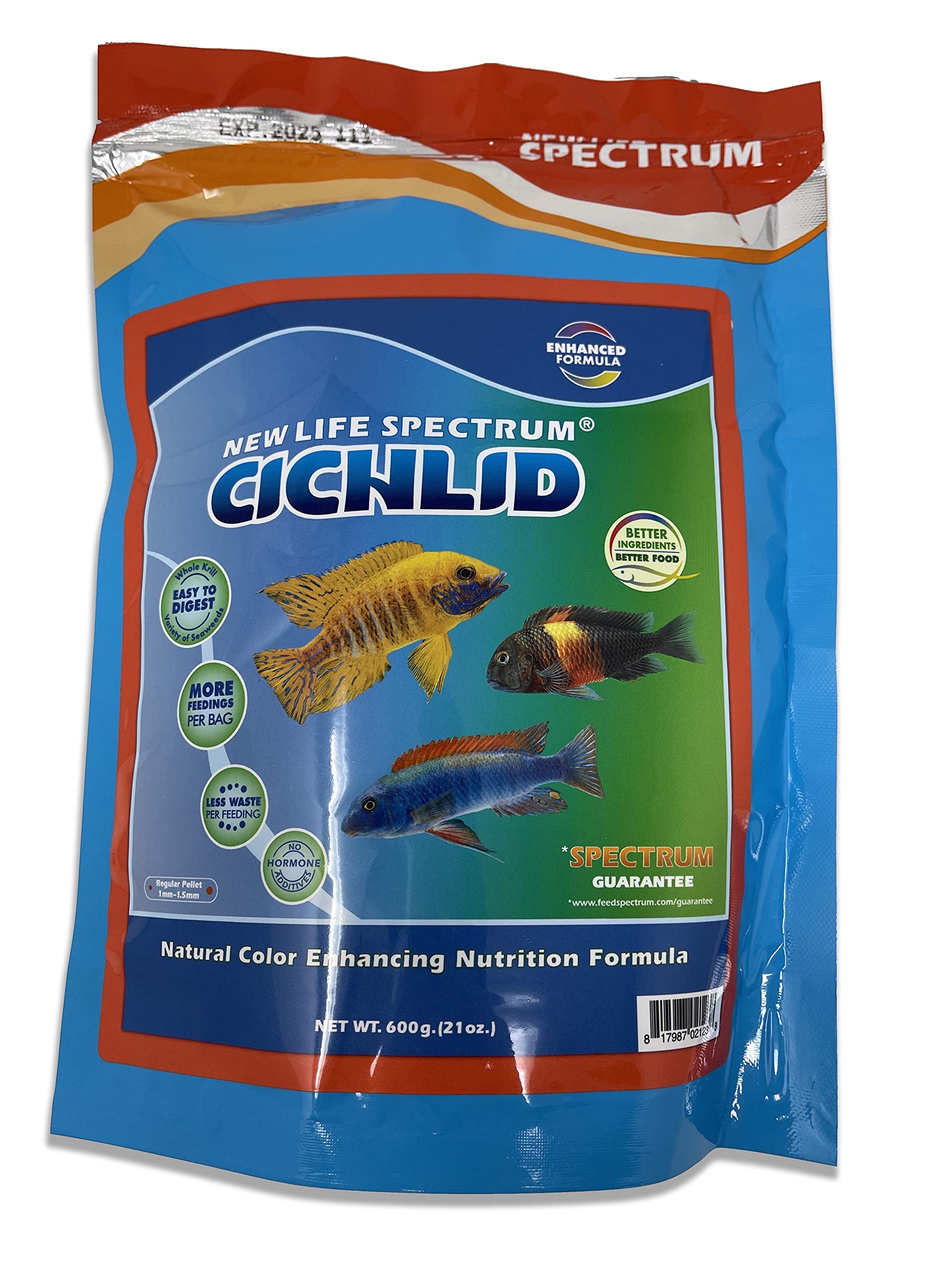 New Life Spectrum Naturox cichlid pellets support all life stages and color development