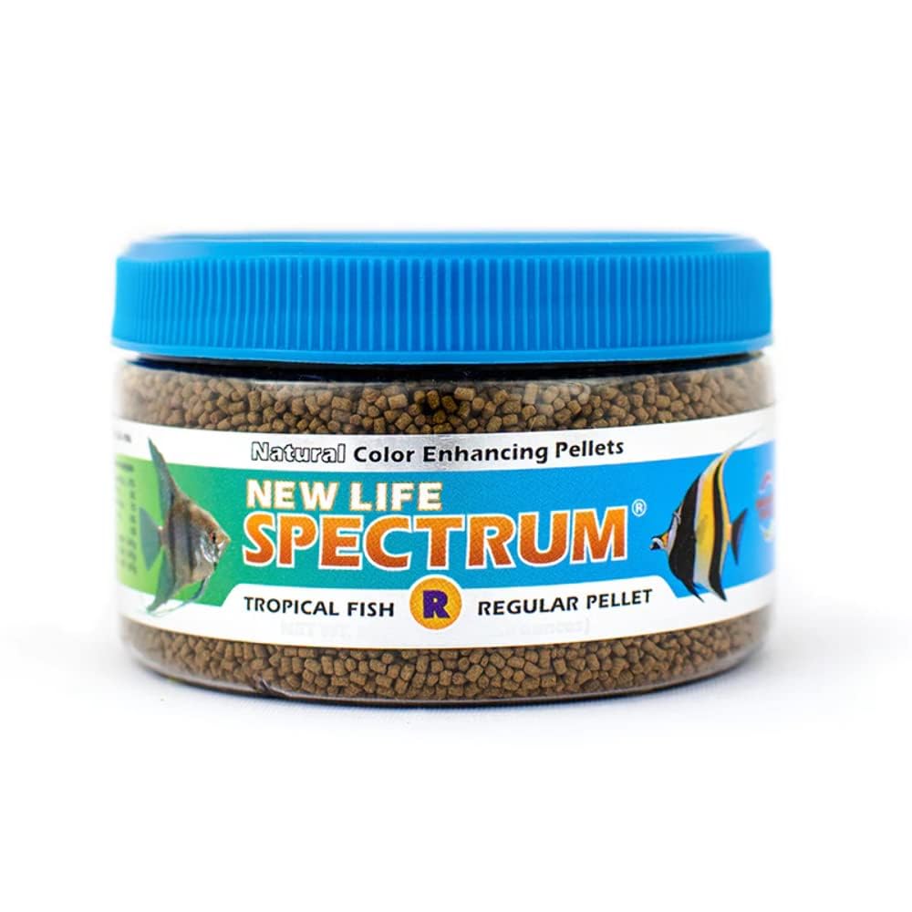 New Life Spectrum Regular 150g Naturox Series pellets close-up highlighting digestibility.
