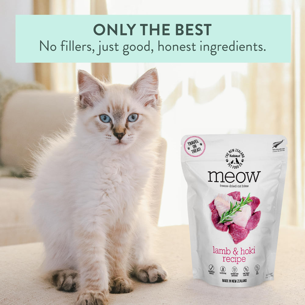 New Zealand Natural Pet Food Co Meow Freeze Dried Cat Food Lamb Hoki Recipe small-batch eco-friendly packaging image