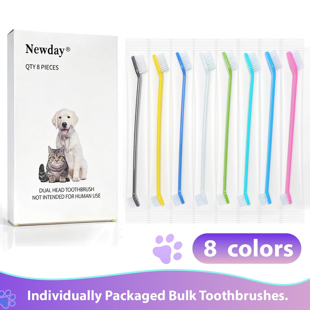Newday dog toothbrush set total length about 8.5 inches for comfortable handling.
