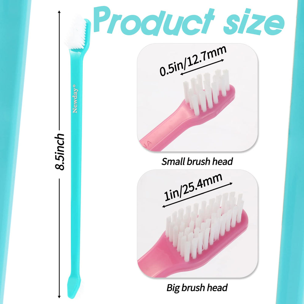 Newday long-head toothbrush targets hard-to-reach areas in pets' mouths.