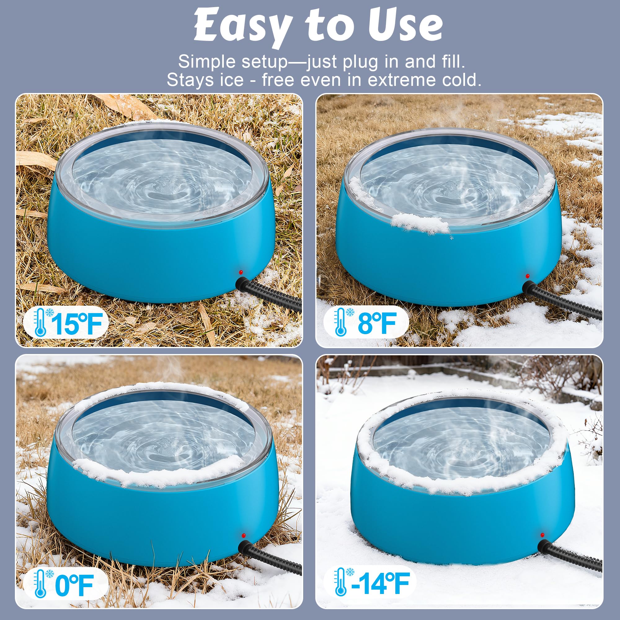 Newget water-fill view demonstrates simple refilling in cold weather.