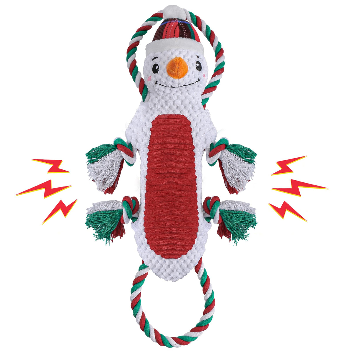 Newget Christmas dog toys Santa plush engages dogs with a squeaky toy for interactive play.