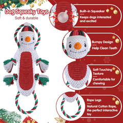 Newget Christmas dog toys Snowman plush stimulates dogs with squeaks and crinkle for curious play.