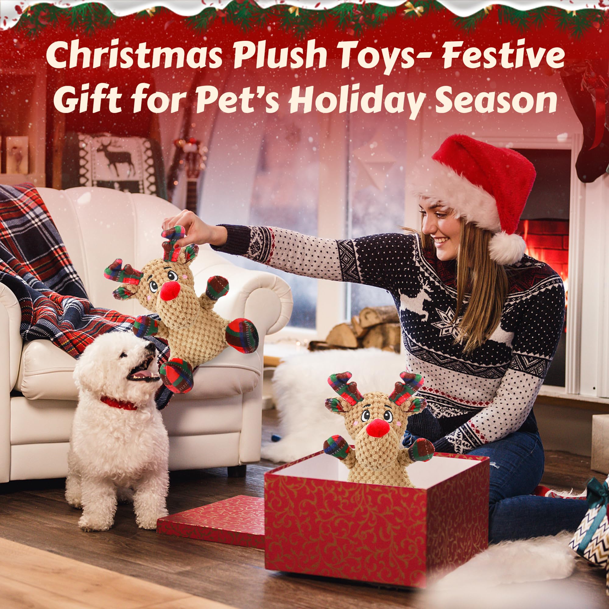 Newget interactive plush dog toy for stress relief during play