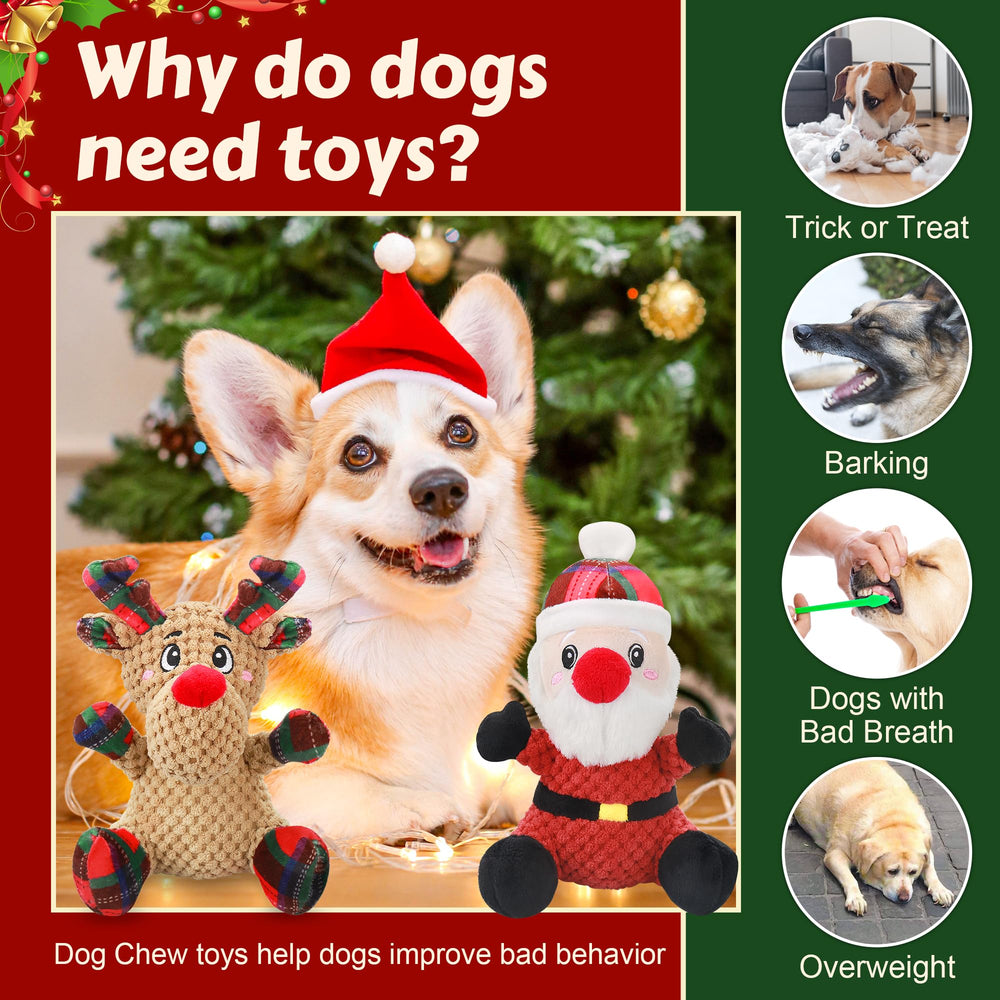 Newget plush dog toy with squeaker and crinkle for stress relief and boredom relief