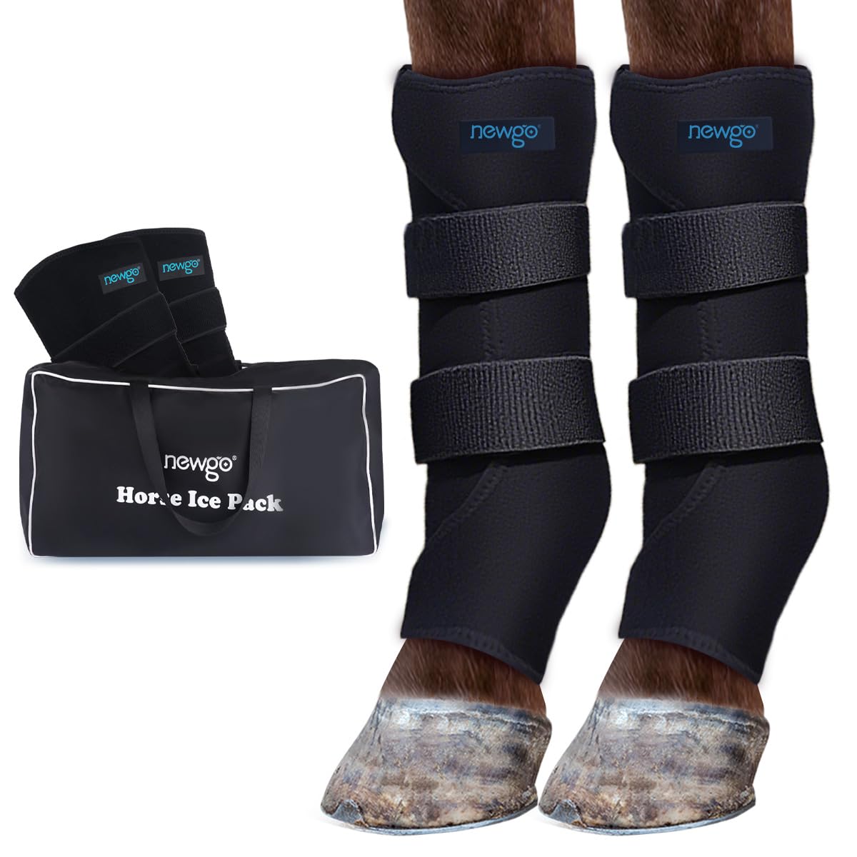 NEWGO horse ice-pack wrap full-leg cover for targeted cooling after work