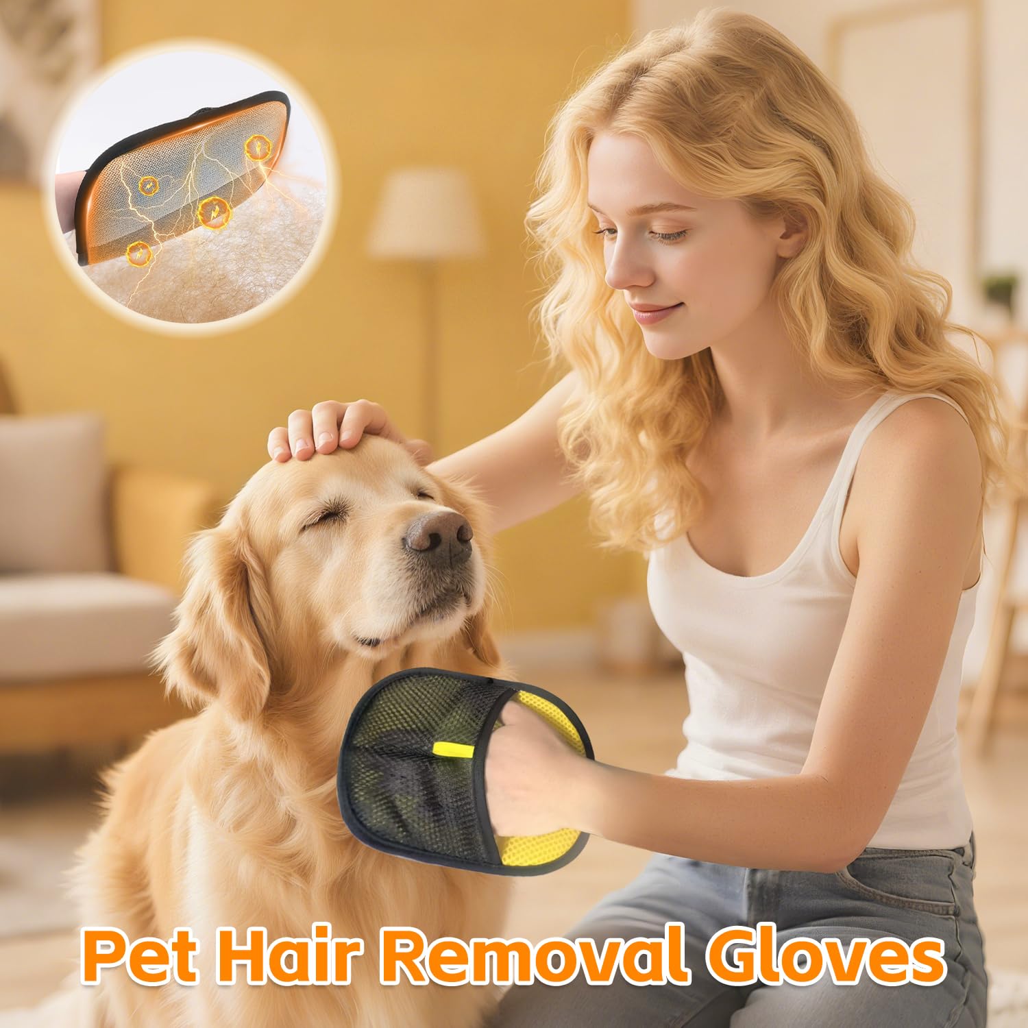 Newly Cats and Dogs glove on car seat removes lint with a single glide.
