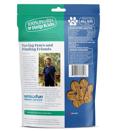 Newman's Own Dog Biscuits open bag pour with inviting aroma for rewards