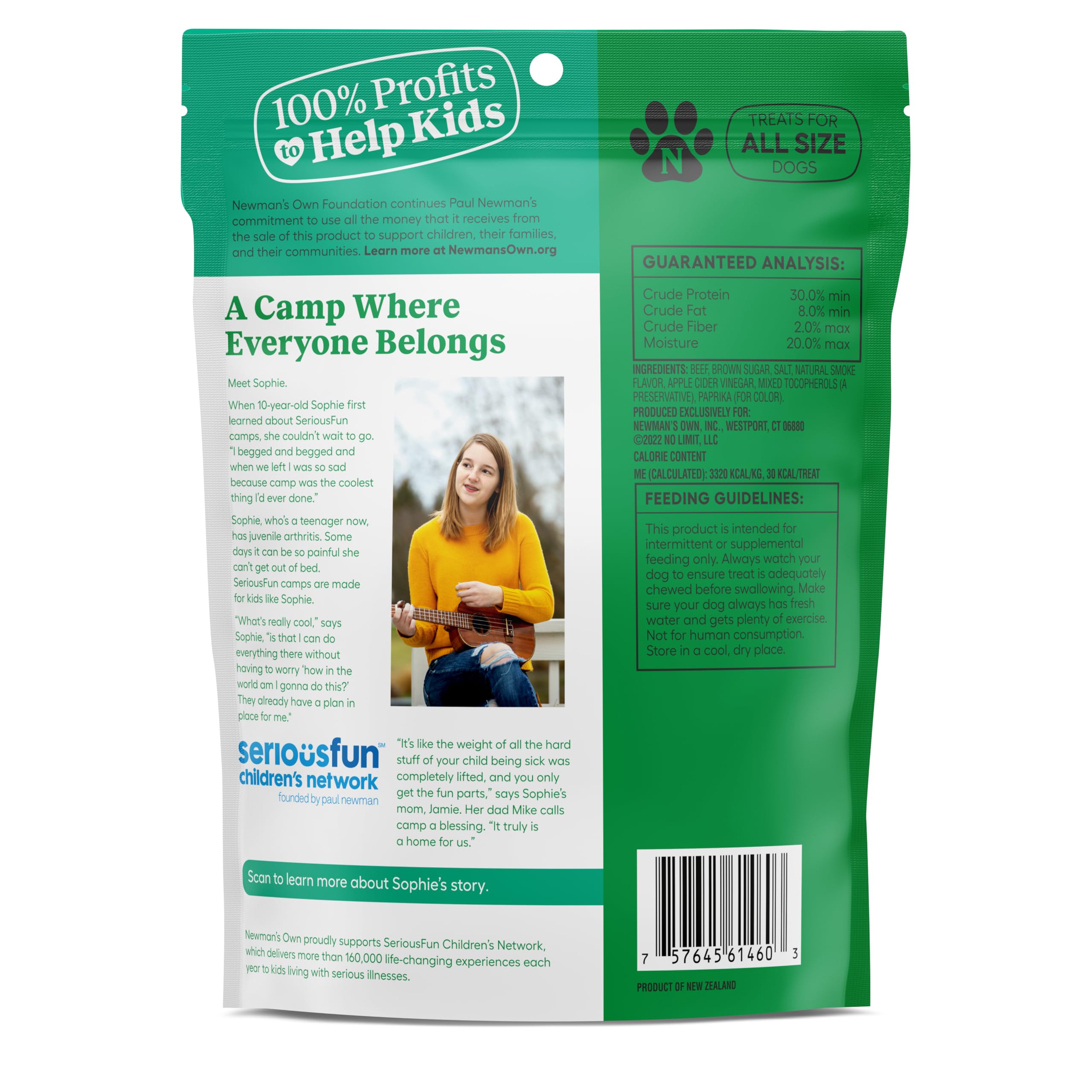 Newman's Own Jerky Beef Original slices emphasize chewy texture for training rewards.