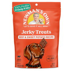 Newman's Own Jerky Treats dogs beef sweet potato pack6 view—protein-rich rewards