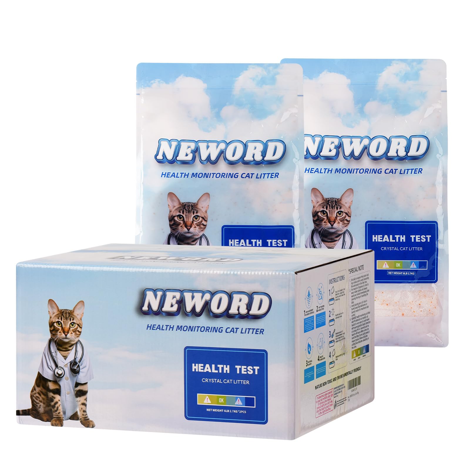 NEWORD health-monitoring crystals litter supports simple monitoring in busy homes