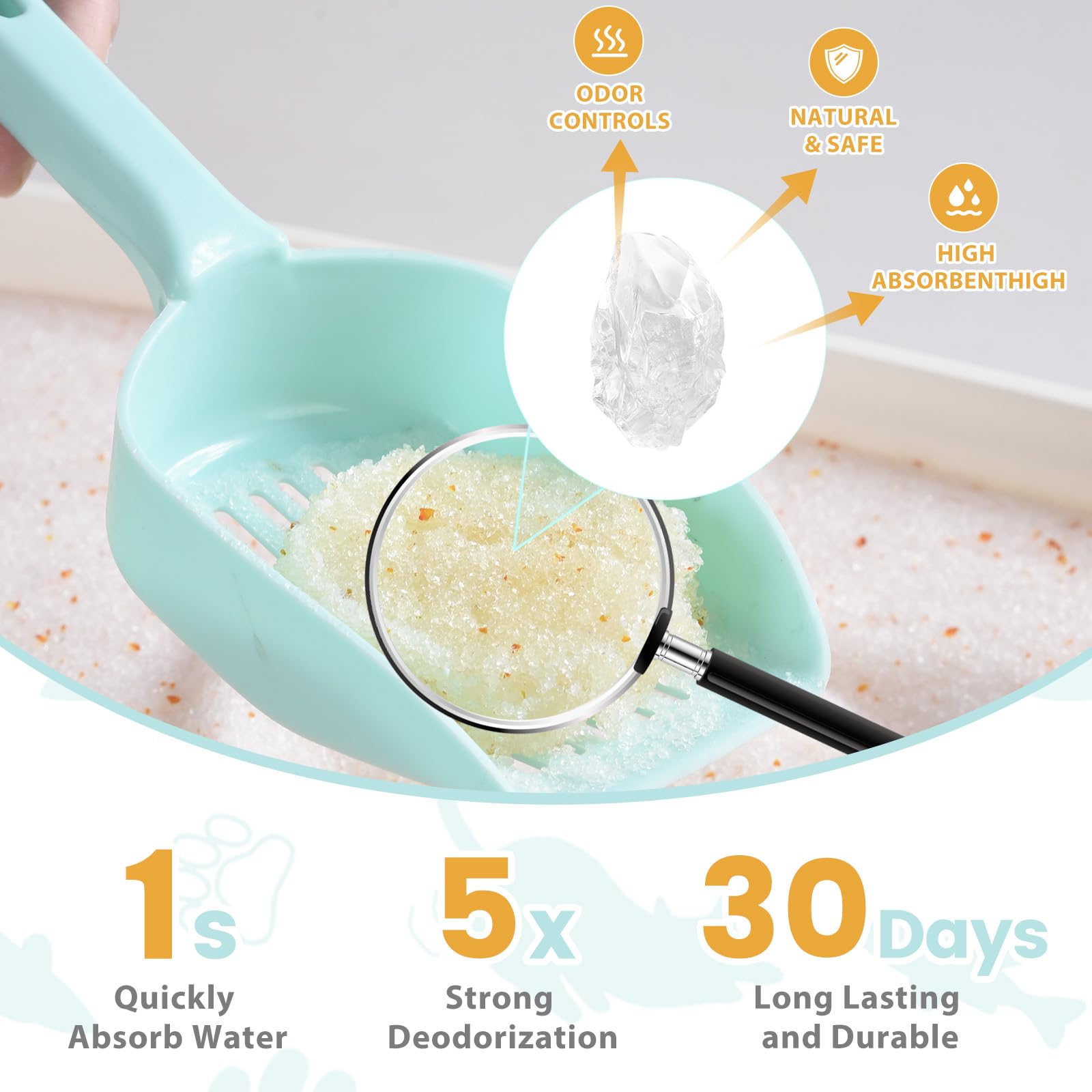 NEWORD odor-control crystal-litter helps keep homes fresh between cleanings