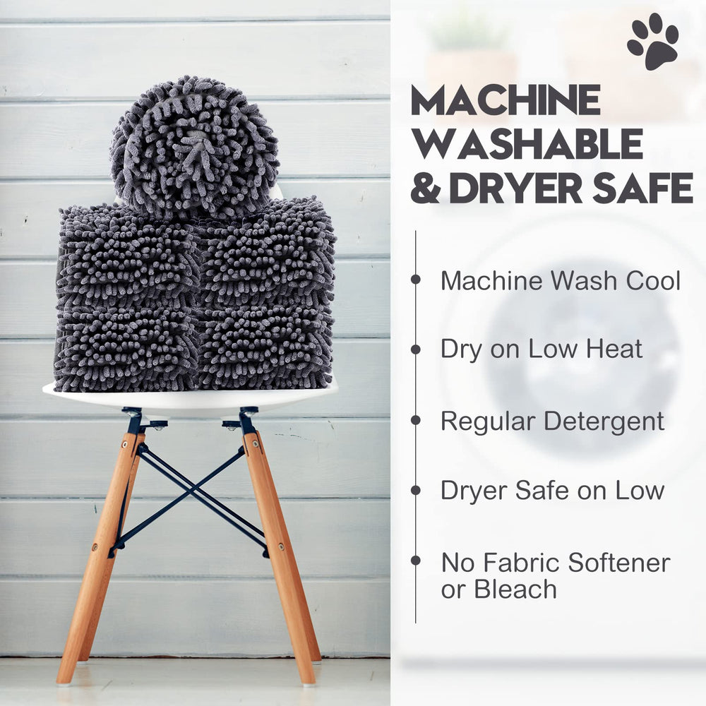 Newwiee dog drying towel in use for drying pets and quick cleanups.