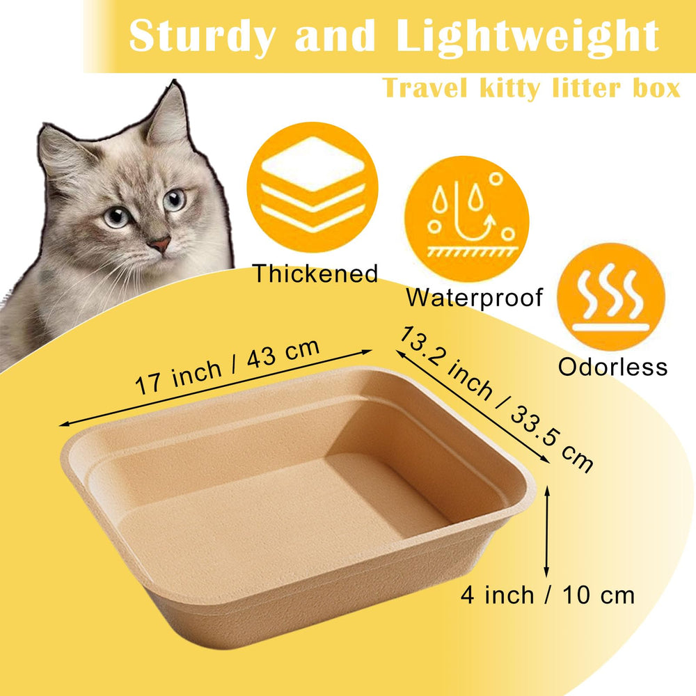 Nexboraque 8-pack disposable litter box side view demonstrates sturdy, stackable design