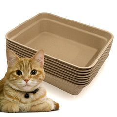 Nexboraque 8-pack disposable litter box top view with large 17x13.2-inch tray for cats